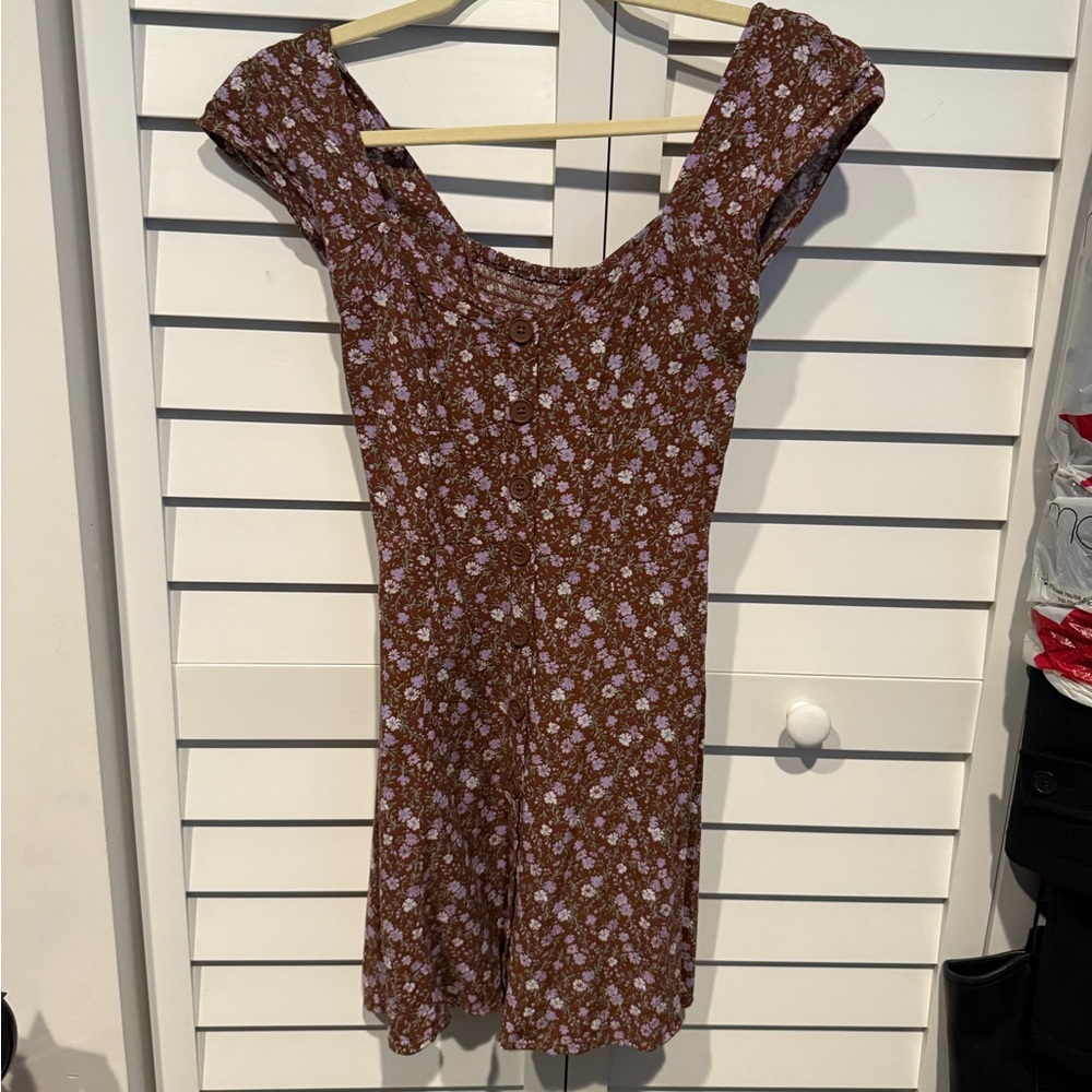 Aeropostale Brown Floral Mini Dress